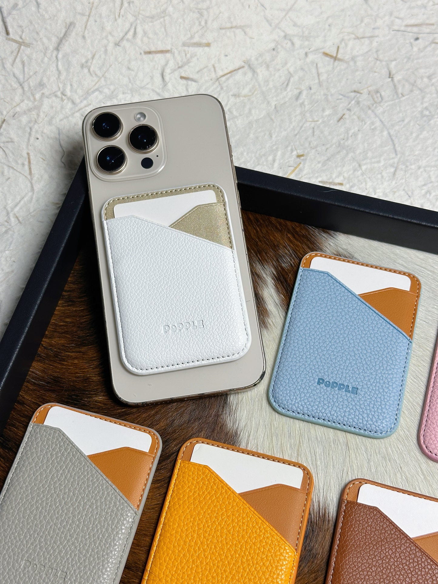 Magnetic Leather Card Wallet – Colorblock Series | 2025 New Design