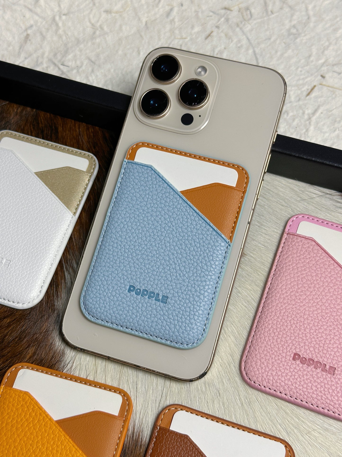 Magnetic Leather Card Wallet – Colorblock Series | 2025 New Design