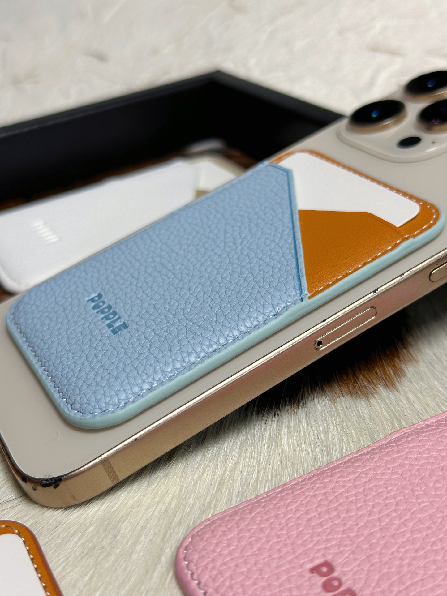 Magnetic Leather Card Wallet – Colorblock Series | 2025 New Design