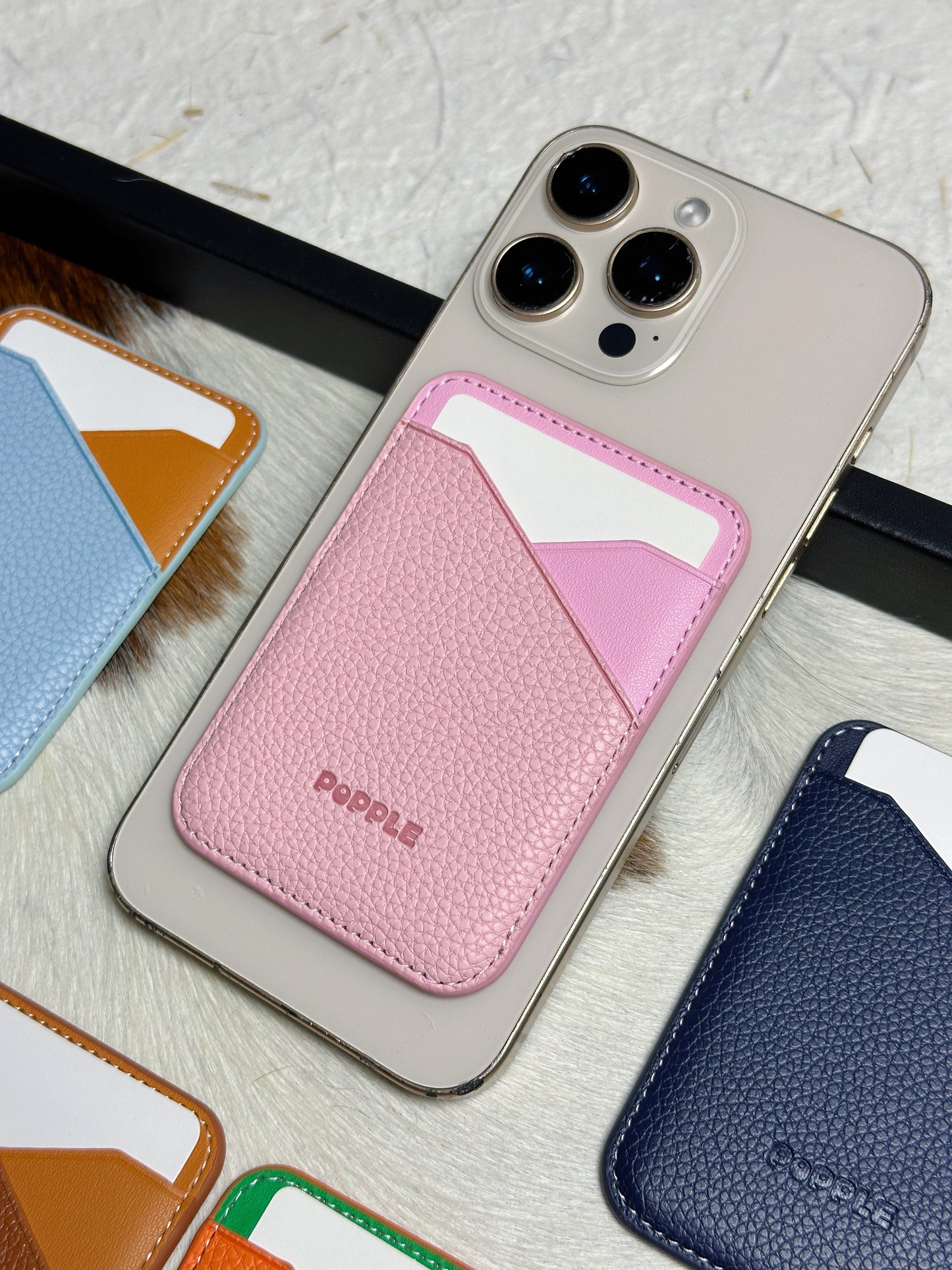 Magnetic Leather Card Wallet – Colorblock Series | 2025 New Design