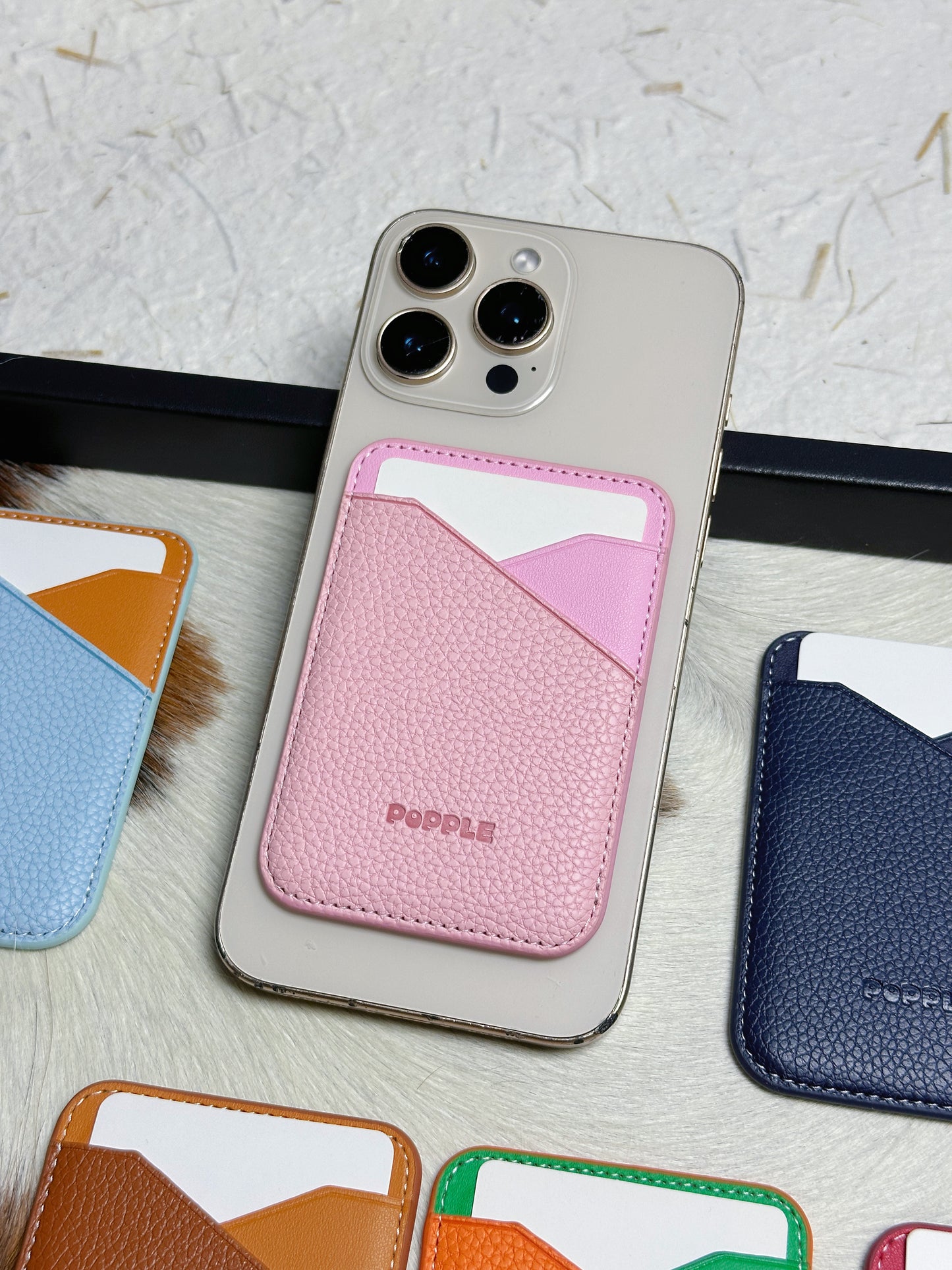 Magnetic Leather Card Wallet – Colorblock Series | 2025 New Design