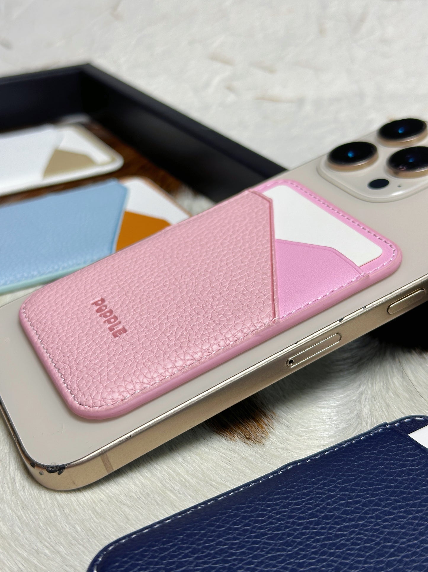 Magnetic Leather Card Wallet – Colorblock Series | 2025 New Design