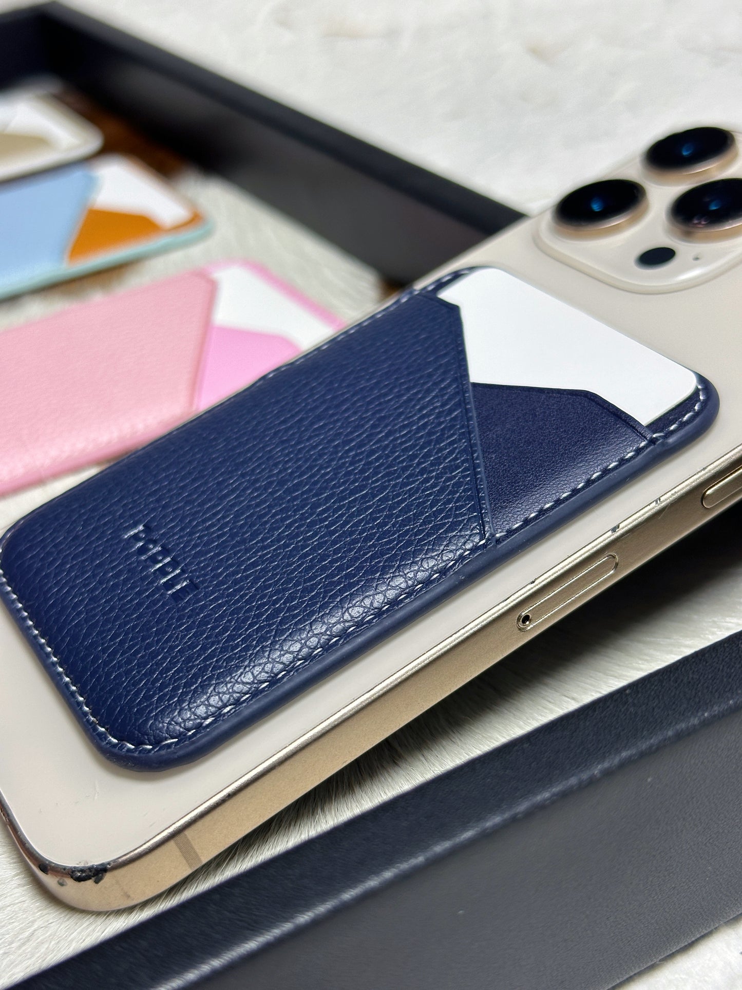 Magnetic Leather Card Wallet – Colorblock Series | 2025 New Design