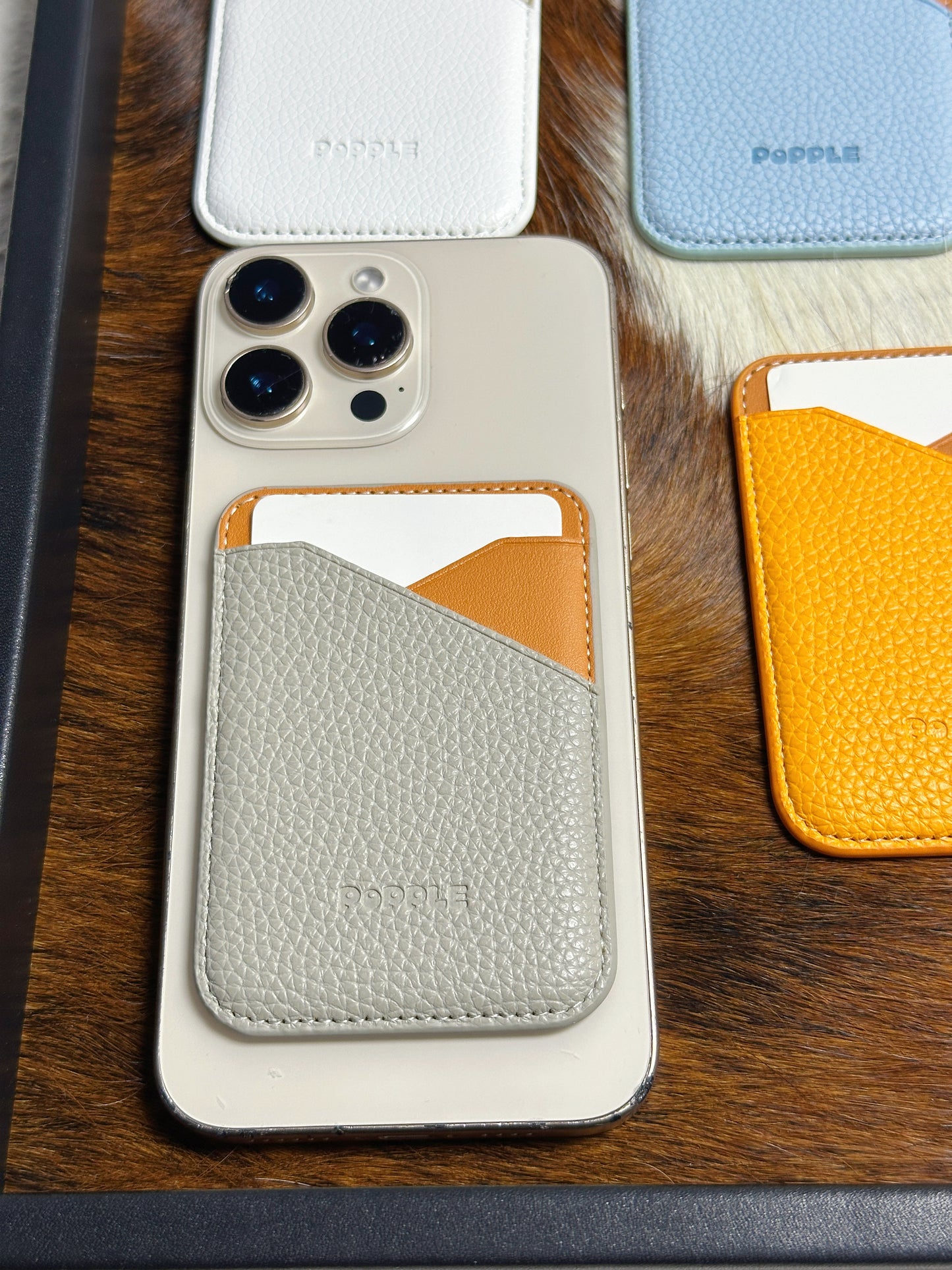 Magnetic Leather Card Wallet – Colorblock Series | 2025 New Design