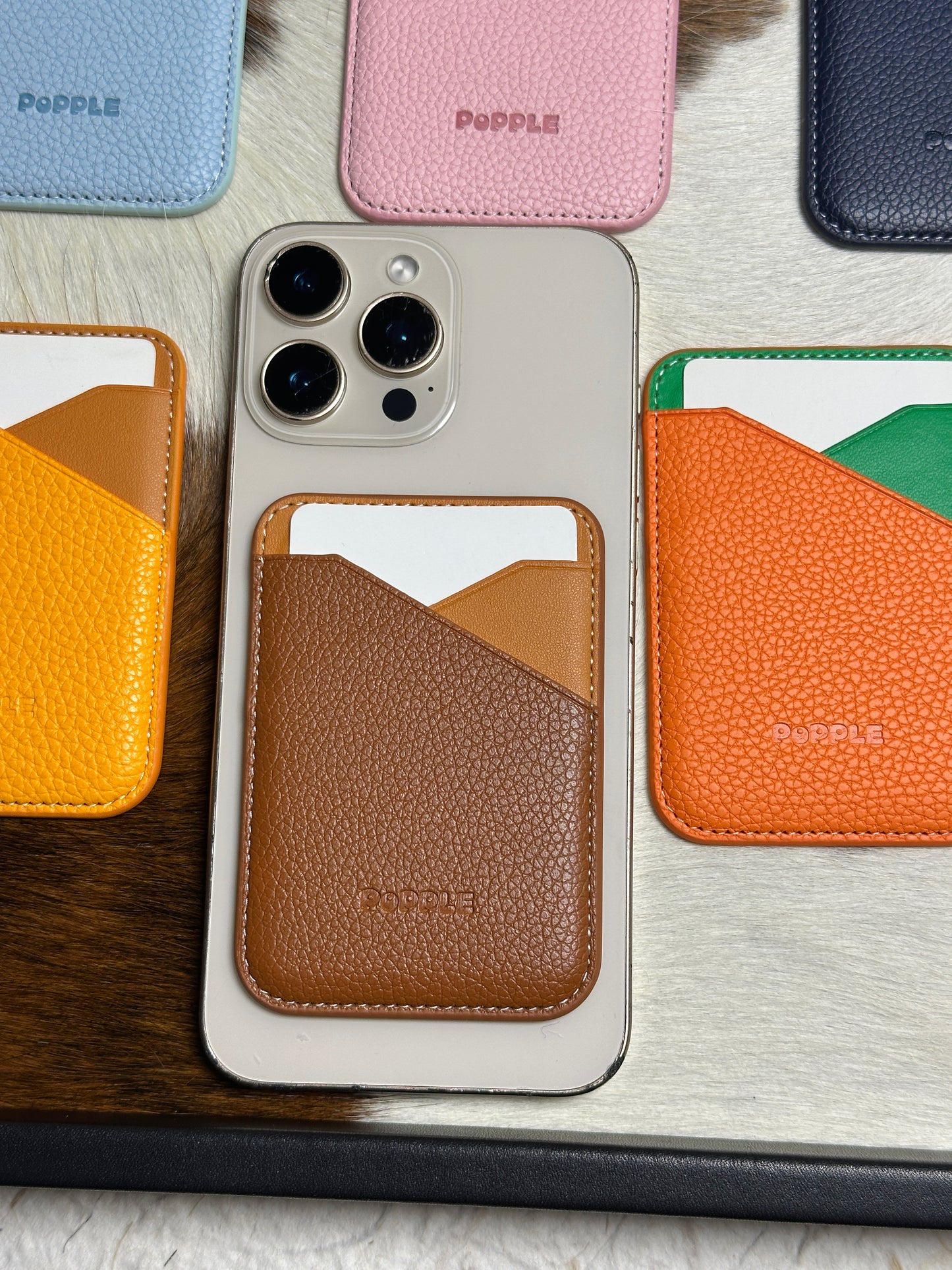 Magnetic Leather Card Wallet – Colorblock Series | 2025 New Design