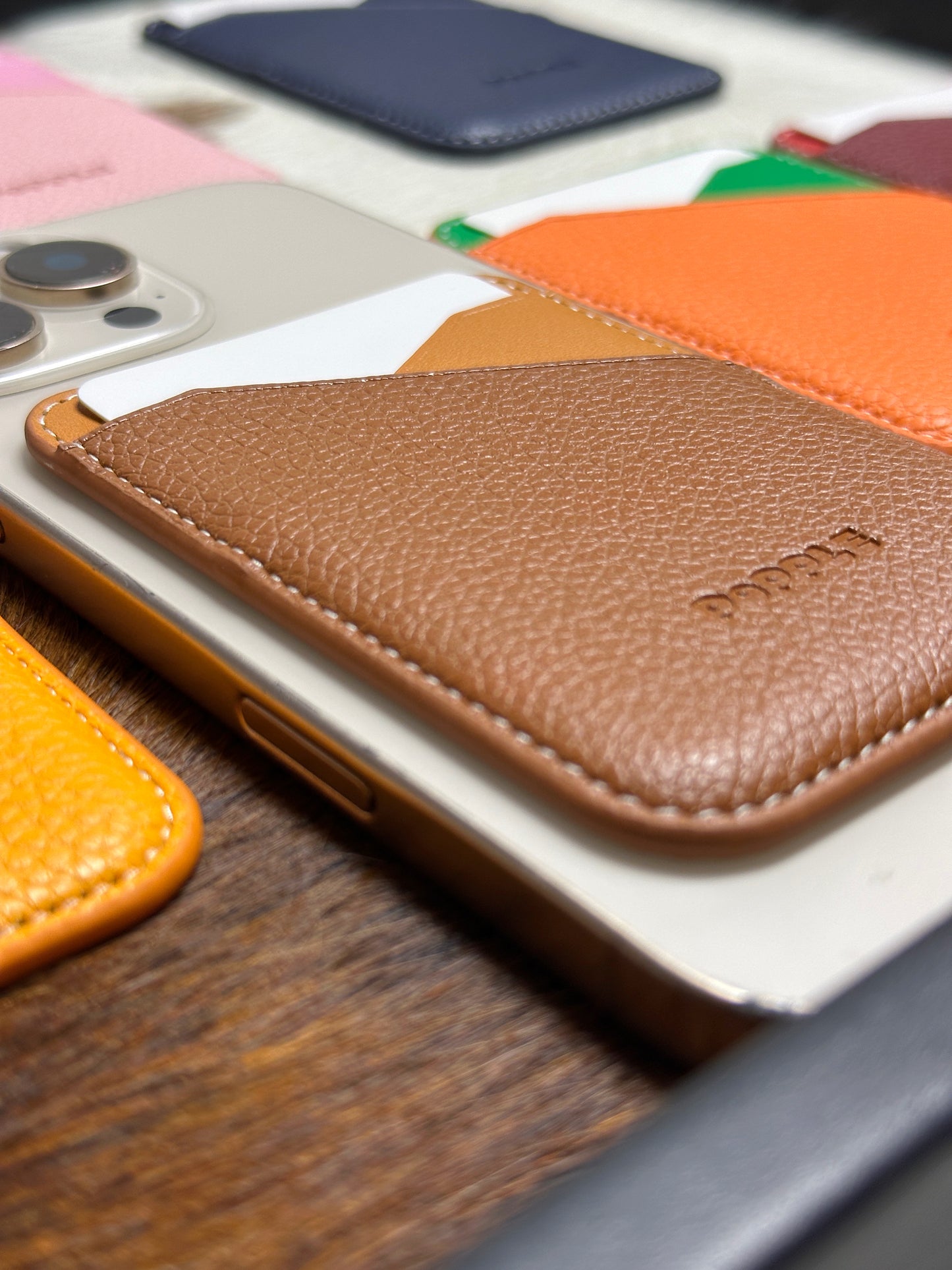 Magnetic Leather Card Wallet – Colorblock Series | 2025 New Design
