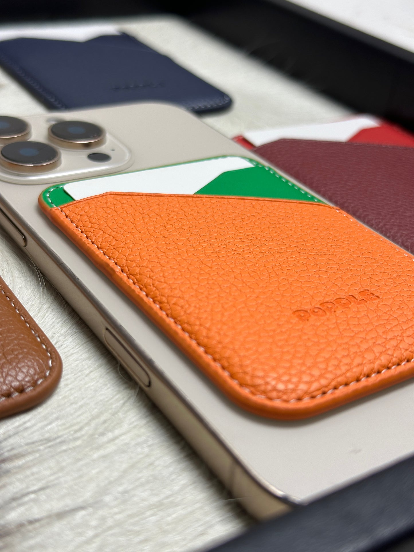Magnetic Leather Card Wallet – Colorblock Series | 2025 New Design