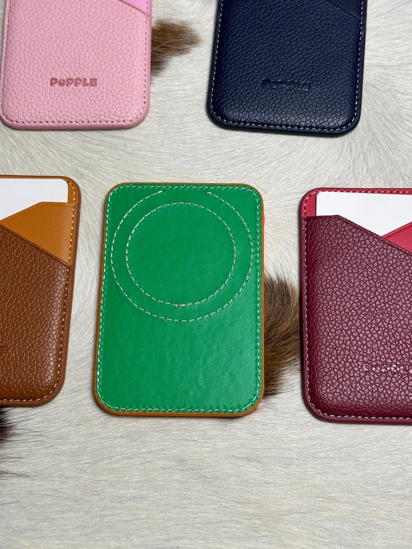 Magnetic Leather Card Wallet – Colorblock Series | 2025 New Design
