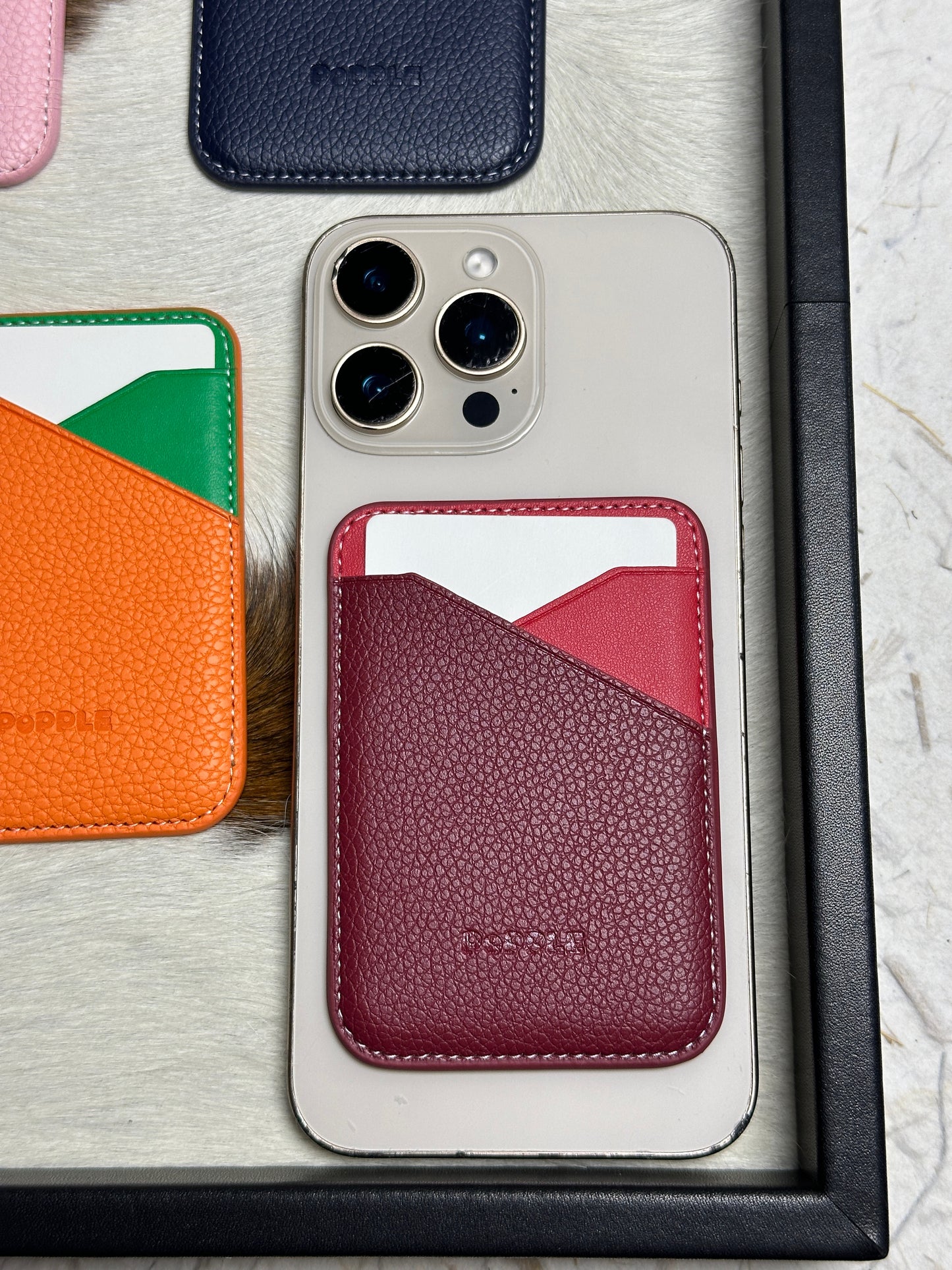 Magnetic Leather Card Wallet – Colorblock Series | 2025 New Design