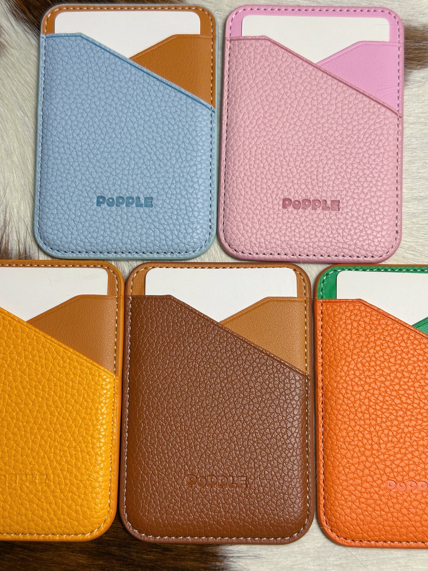 Magnetic Leather Card Wallet – Colorblock Series | 2025 New Design