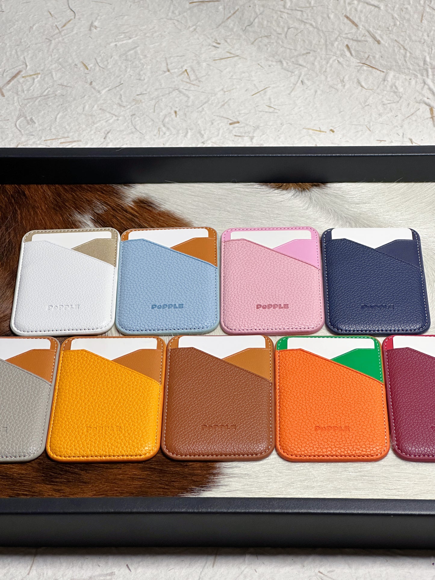 Magnetic Leather Card Wallet – Colorblock Series | 2025 New Design
