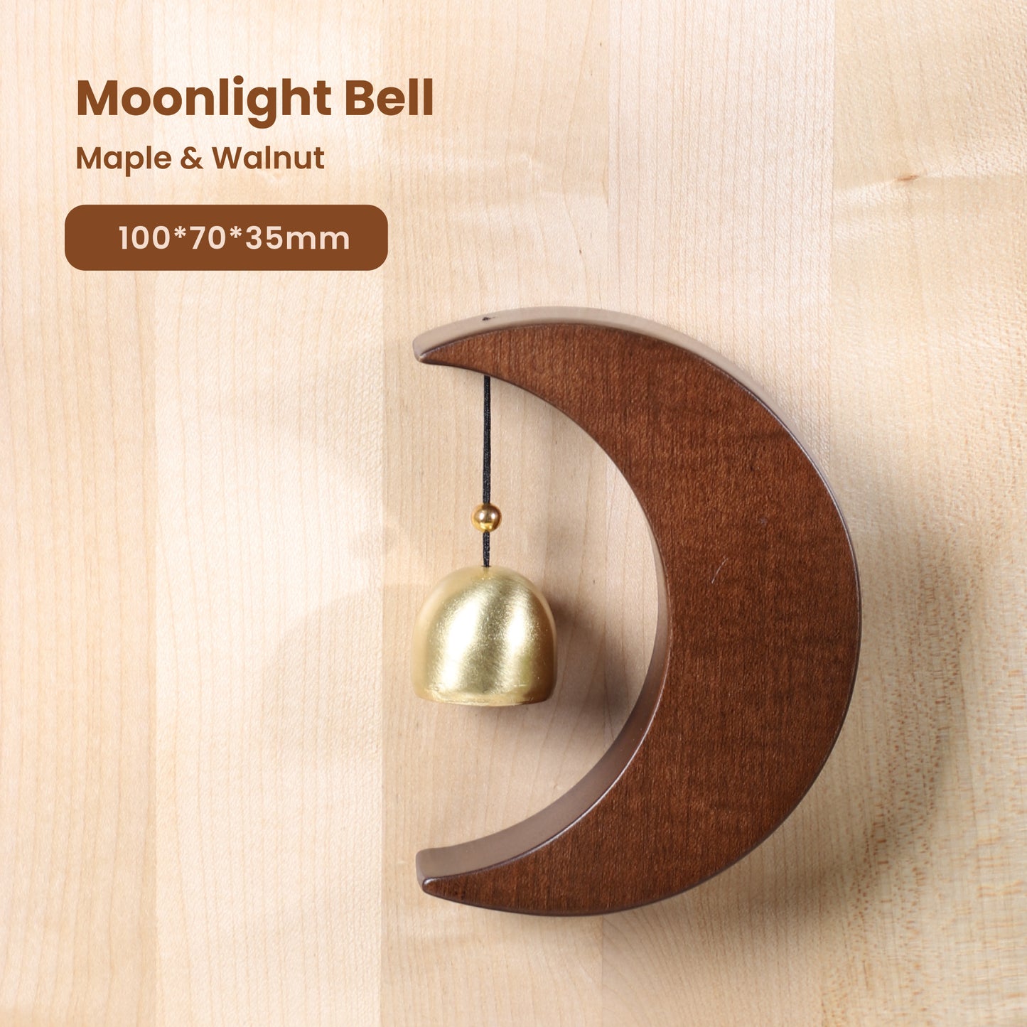 Moonlight Bell – Wooden Crescent Door Bell