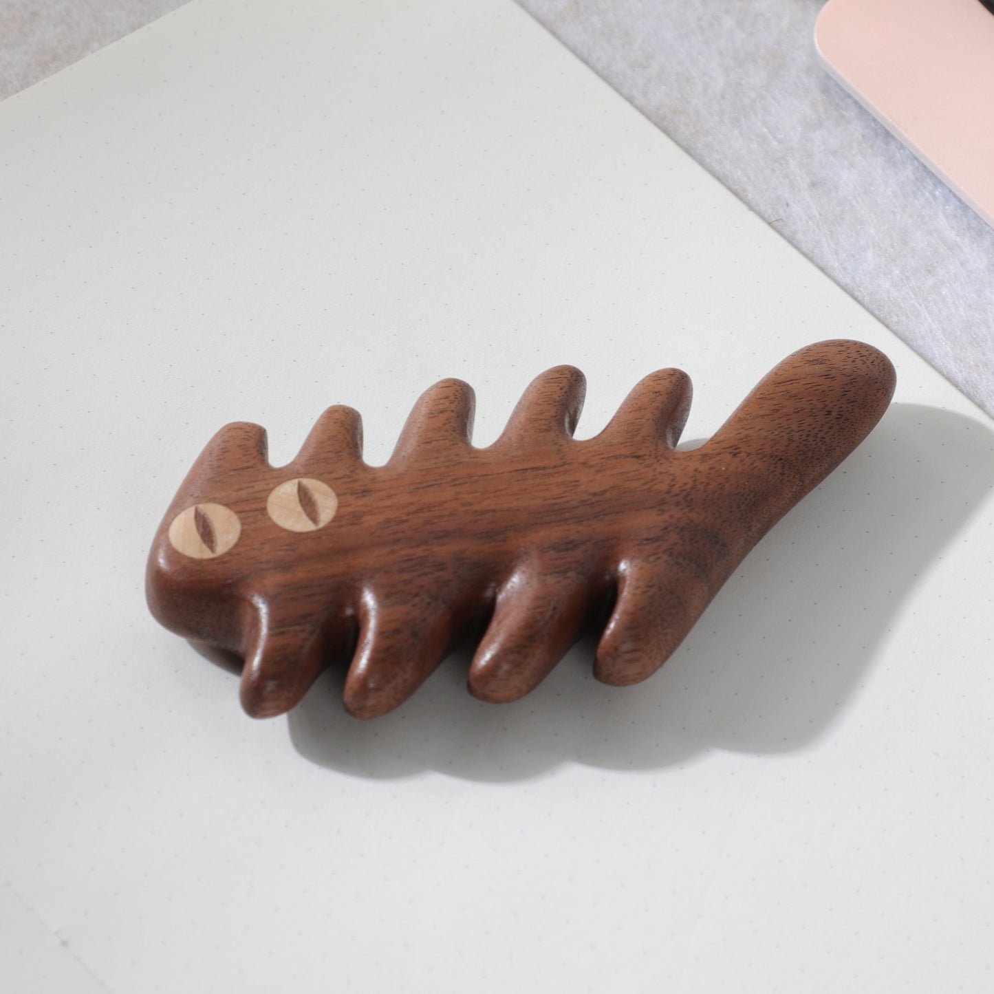 Meowssage(Cat Claw) - Wooden Comb Head Massager