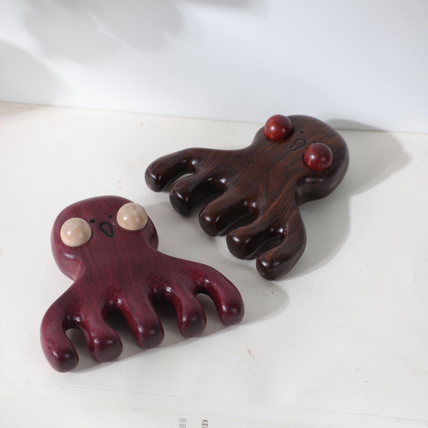 Dootoo(Octopus) – Wooden Comb Head Massager (Multiple Woods)