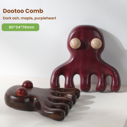 Dootoo(Octopus) – Wooden Comb Head Massager (Multiple Woods)