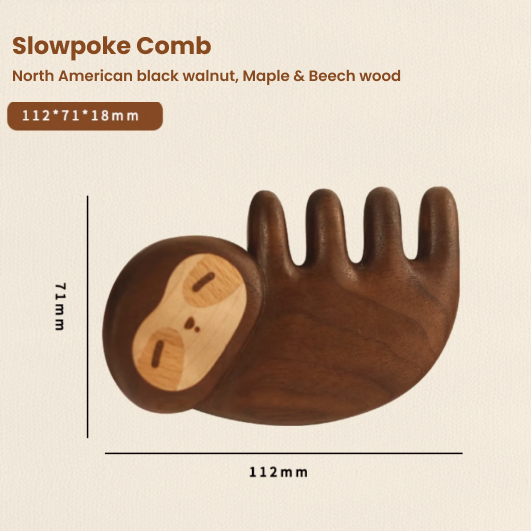 Slowpoke(Sloth) – Wooden Comb Head Massager