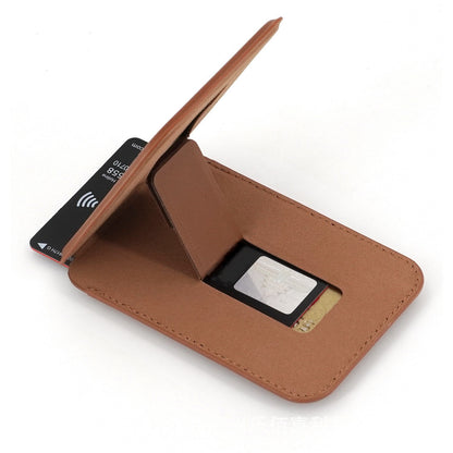 Magnetic Leather Card Wallet with Grip – Smooth Opening & Support Functionality | Popple Studio