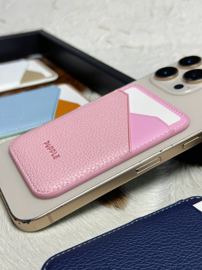 Magnetic Leather Card Wallet – Colorblock Series | 2025 New Design