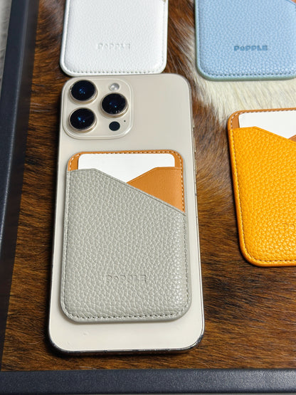 Magnetic Leather Card Wallet – Colorblock Series | 2025 New Design