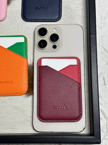 Magnetic Leather Card Wallet – Colorblock Series | 2025 New Design