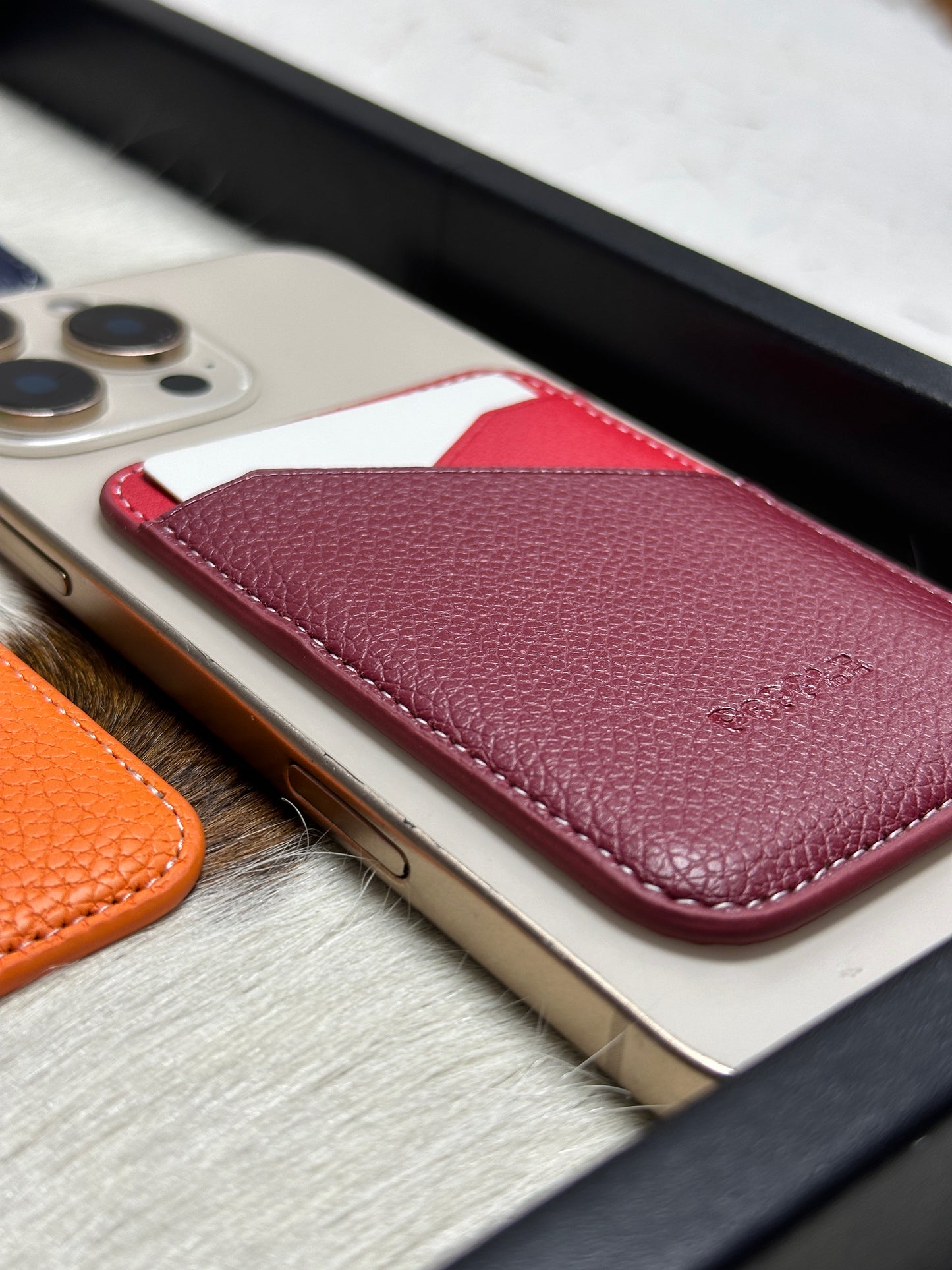 Magnetic Leather Card Wallet – Colorblock Series | 2025 New Design
