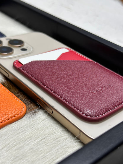 Magnetic Leather Card Wallet – Colorblock Series | 2025 New Design